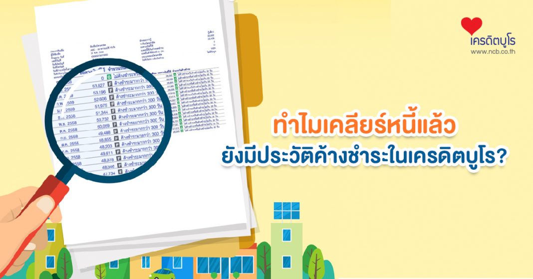 ทำไมเคลียร์หนี้แล้วยังมีประวัติค้างชำระในเครดิตบูโร?