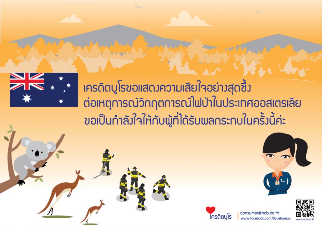 เครดิตบูโรขอแสดงความเสียใจไฟป่าในออสเตรเลีย