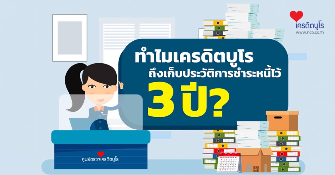 ทำไมเครดิตบูโร ถึงเก็บประวัติการชำระหนี้ไว้ 3ปี ?