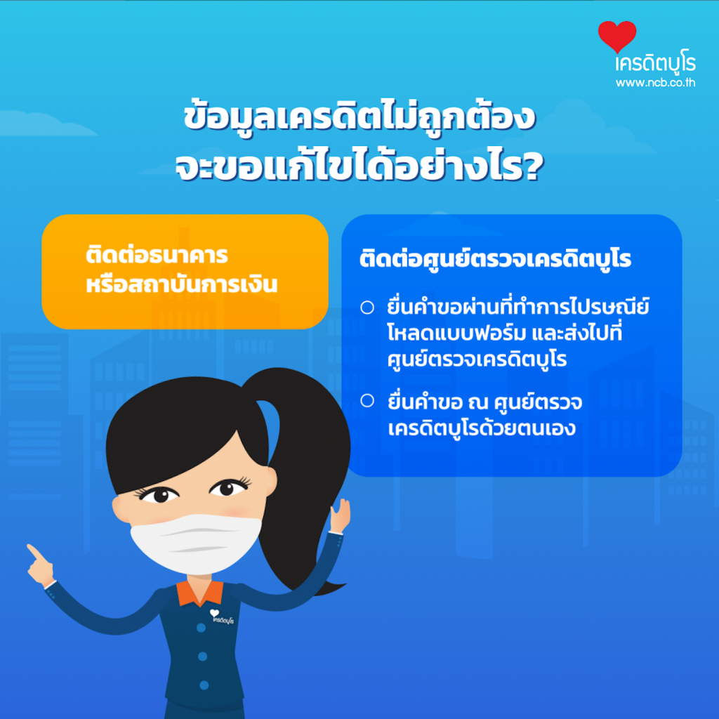 ข้อมูลในเครดิตบูโรคลาดเคลื่อน จะขอแก้ไขได้อย่างไร?